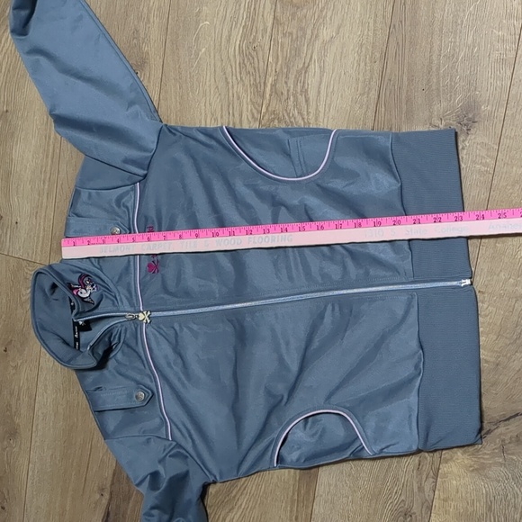 Tokidoki gray embroidered jacket skull cross bones women's size Large - Picture 9 of 11